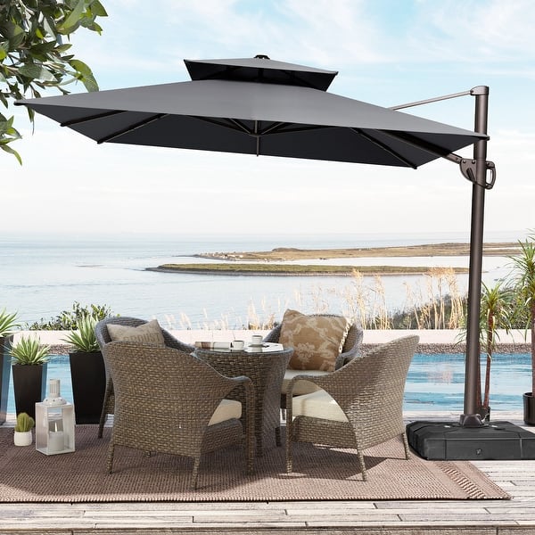 10 x 12 offset patio umbrella Rectangle Cantilever 9 / x 13 ft you can enjoy an uninterrupted outdoor event with your friends and family without worrying about the soaring summer temperatures 9 x 12 ft Outdoor