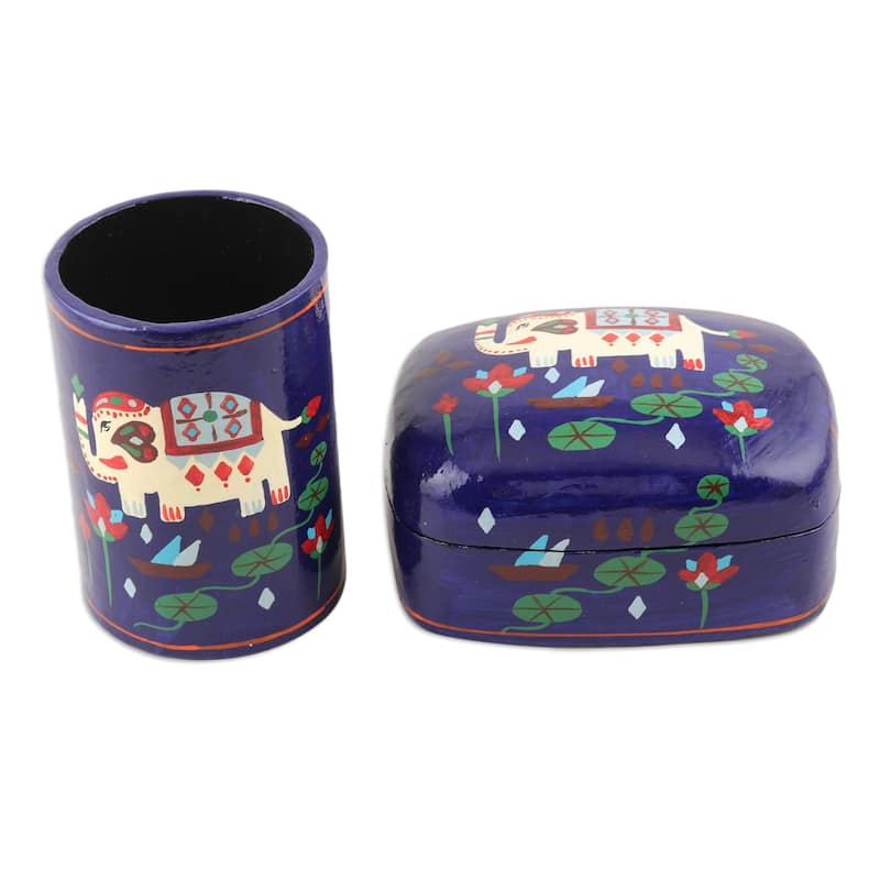 Novica Handmade Midnight Tale Decorative Papier Mache Box