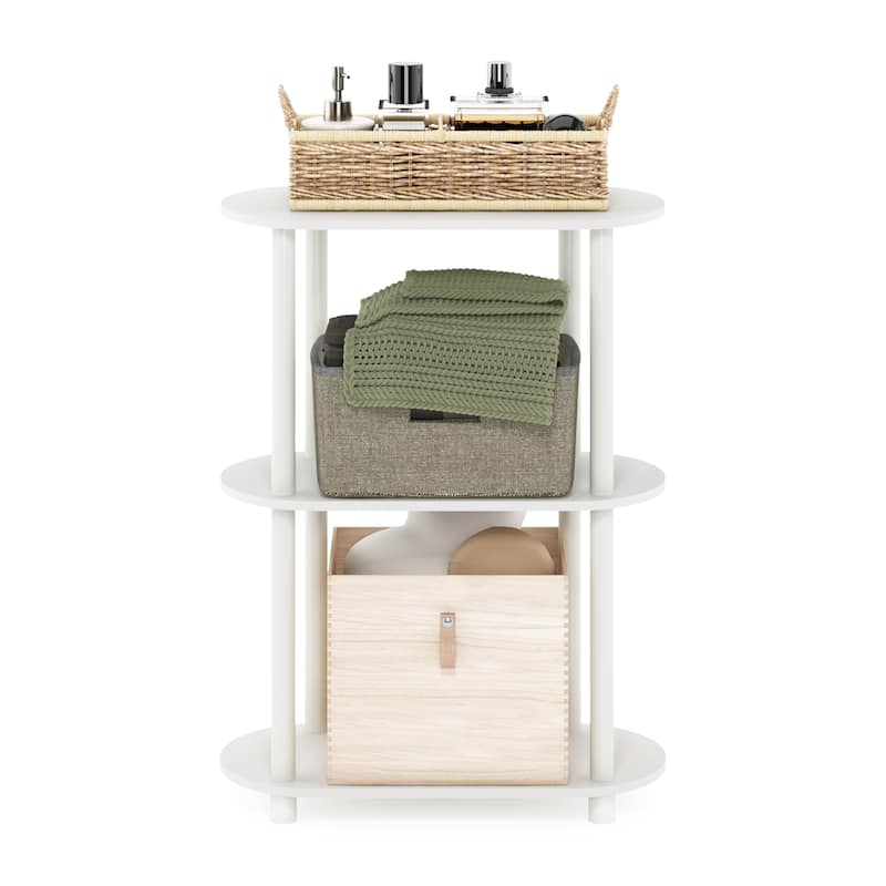 Furinno Turn-N-Tube No Tools 3-Tier Modern Oval Side Display Rack