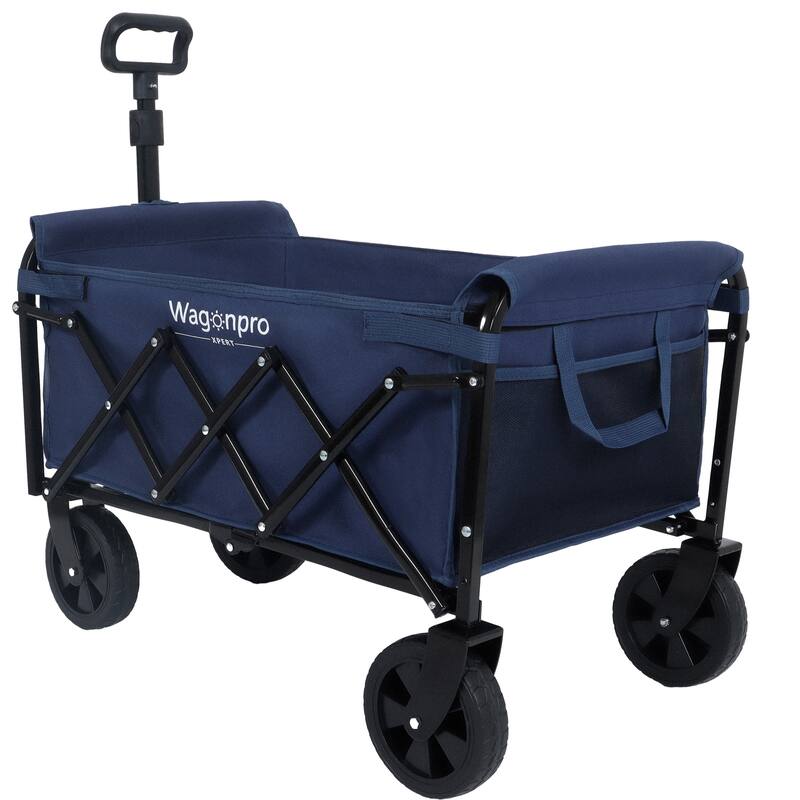 Expandable Dual-Layer Utility Wagon with 100% Extra Space - Grocery Cart for Camping, Shopping, Sports, Gardening, Fishing
