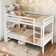 preview thumbnail 1 of 5, Elegance Twin over Twin Wood Bunk Bed with Convertible to 2 Beds White