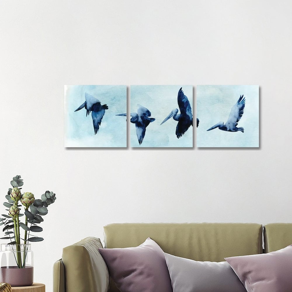 iCanvas "Coastal Covey I" by Grace Popp 3-Piece Canvas Wall Art Set