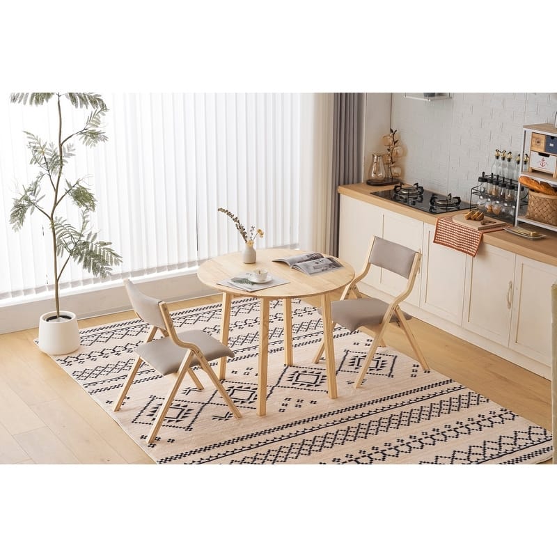 2 Pack Modern Folding Chairs with Padded Seat and Back, Wooden Dining Chairs Extra Chair for Living Room Office Wedding Party