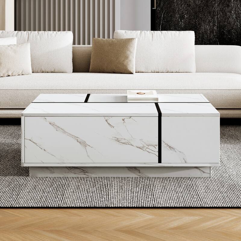 Rectangular Sliding Top Coffee Table