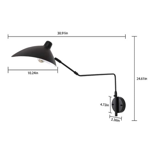 1-Light Black Light Fixture Black Wall Sconce