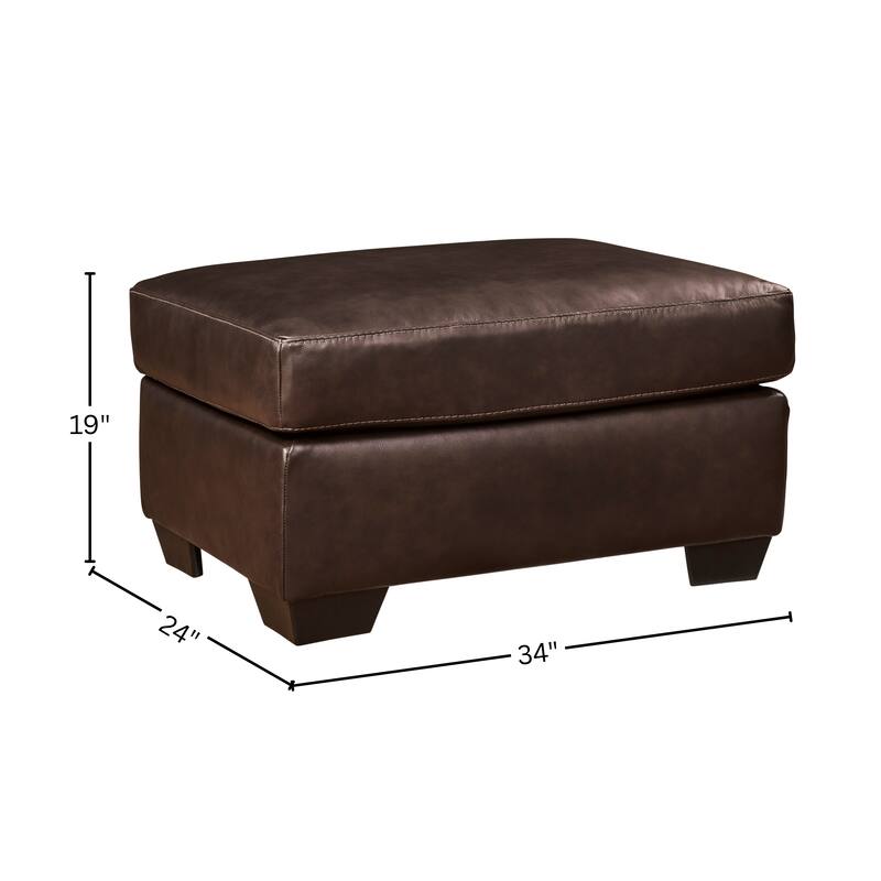 Roundhill Furniture Holmes Leather 2-Piece Living Room Set, Lounge Chair and Ottoman