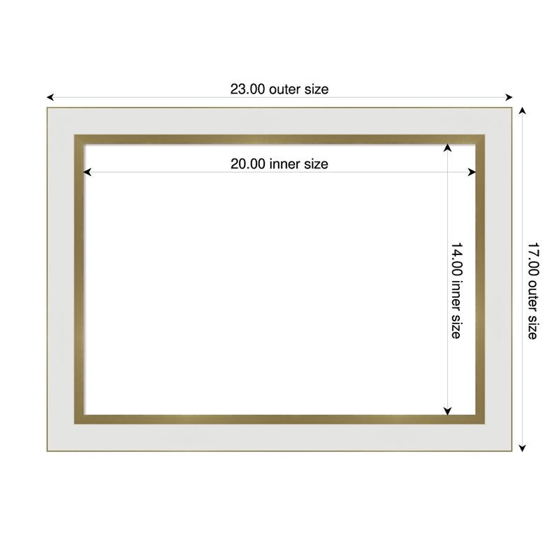 Amanti Art Eva Black Silver Narrow Framed Dry Erase Magnetic Board - 23 x 17 in - Eva White Gold Narrow