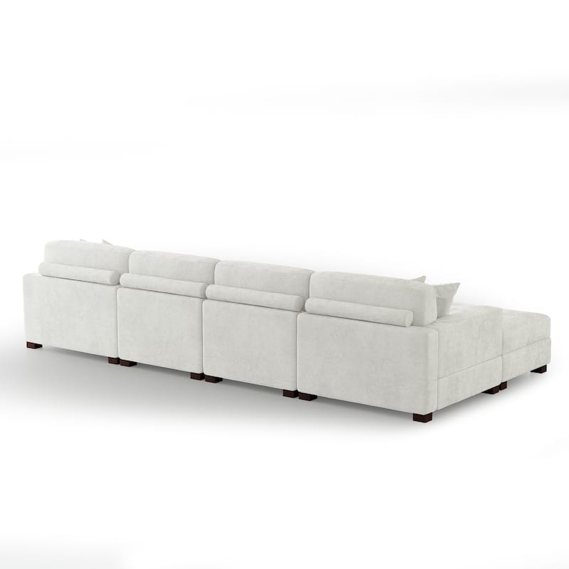 Modern Chenille Oversized Modular Sectional Sofa with 2 Ottoman