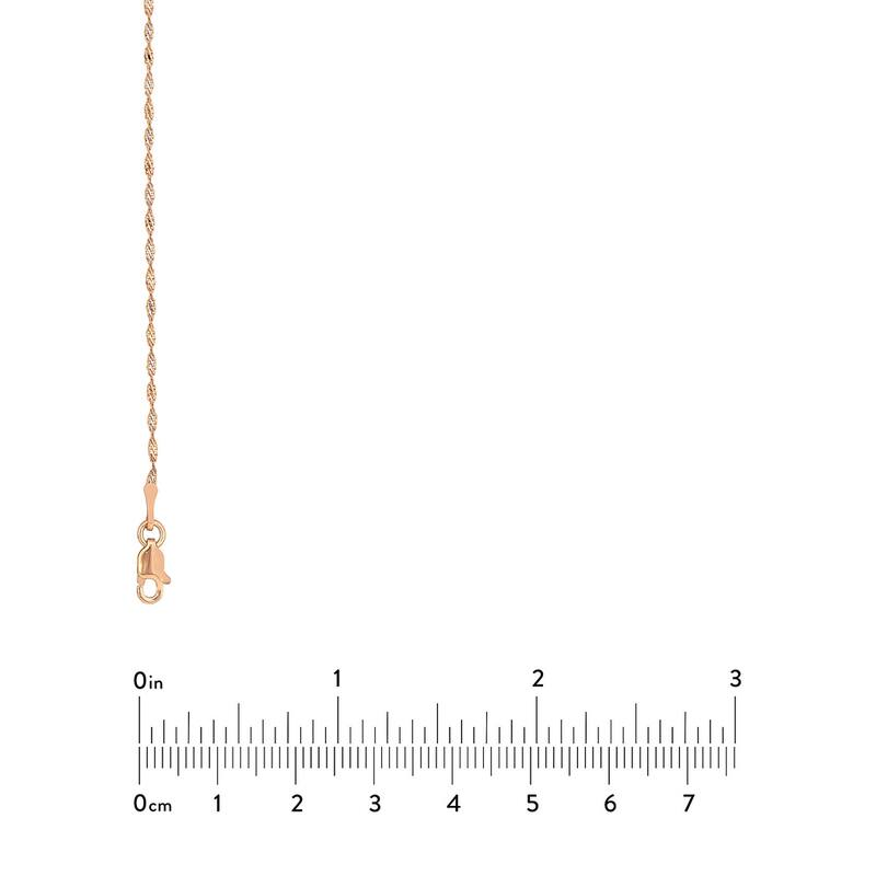 Curata 14k Rose and White Gold 1.35mm Twisted Dorica Chain Necklace