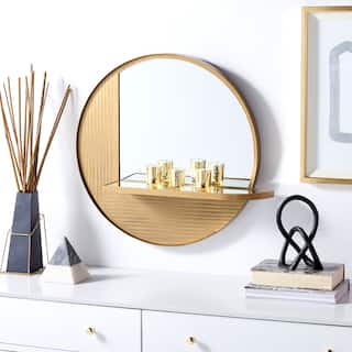 SAFAVIEH Cinthia 24-inch Round Antique Brass Mirror - 24" W x 6" D x 24" H - 24Wx6Dx24H