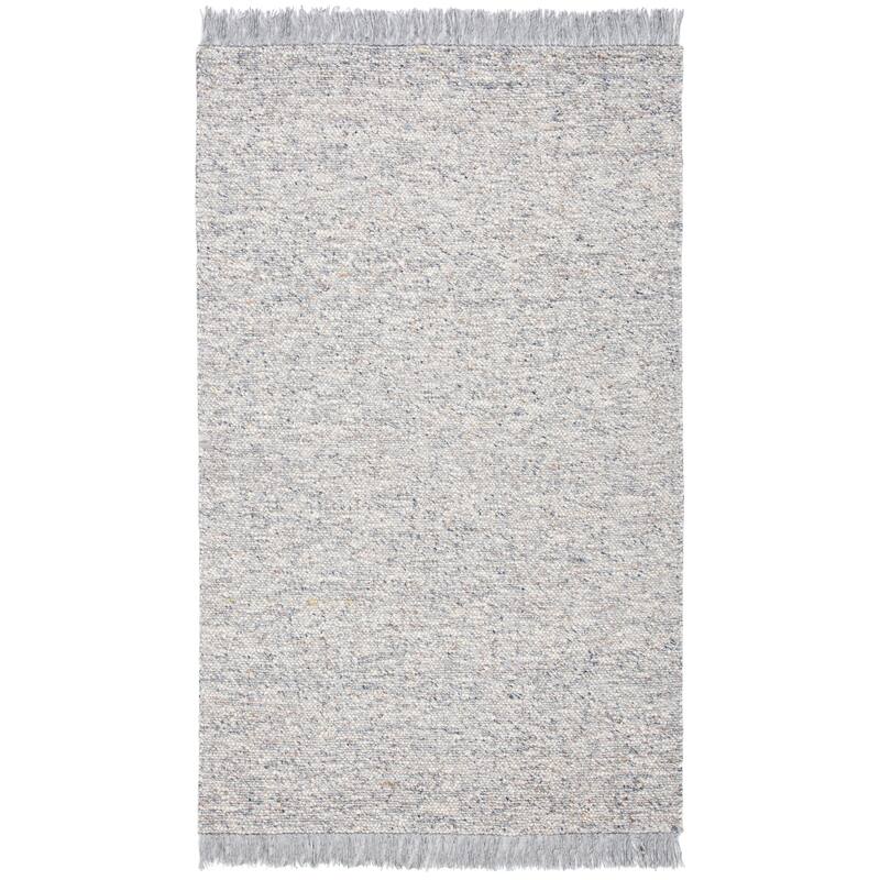 SAFAVIEH Handmade Vermont Larissa Wool Rug - 6' Square - Grey/Ivory
