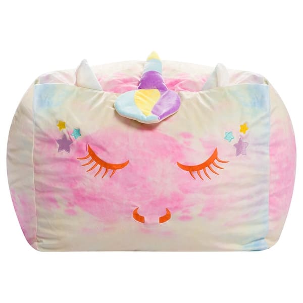 slide 2 of 96, Animal Bean Bag Chair for Kids, Soft Cozy Animal Chair for Bedrooms Large - 24 inch - Tie Dye Unicorn