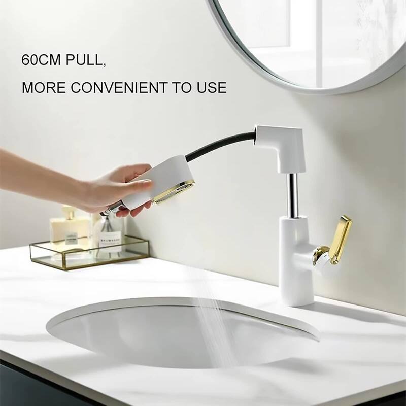 Bathroom Sink Faucet with 360° Swivel Sprayer And Digital Display, Basin Faucets