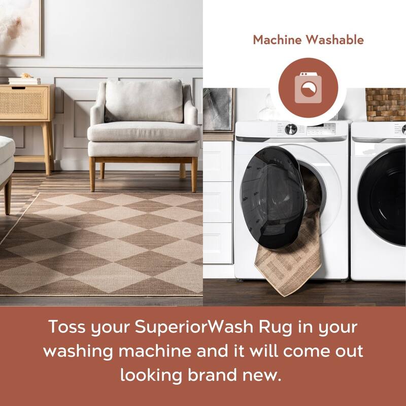 Nuloom Abi SuperiorWash Checkered Easy-Jute Machine Washable Area Rug