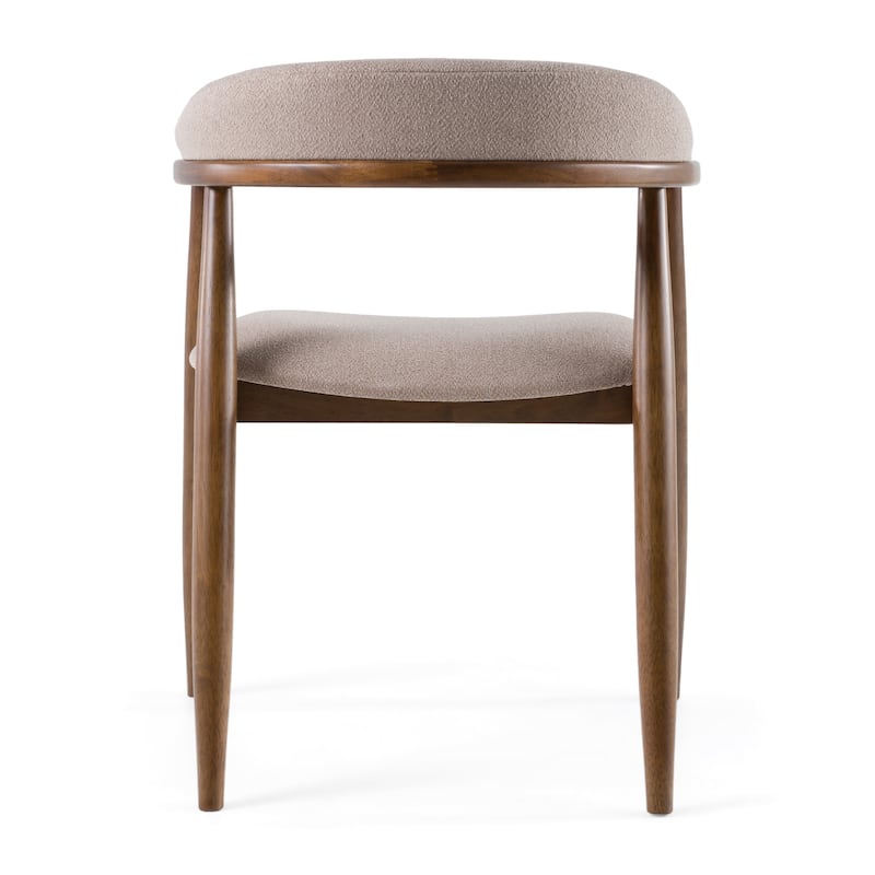 Modrest Cohen Mid-Century Modern Tan Fabric & Walnut Dining Chair