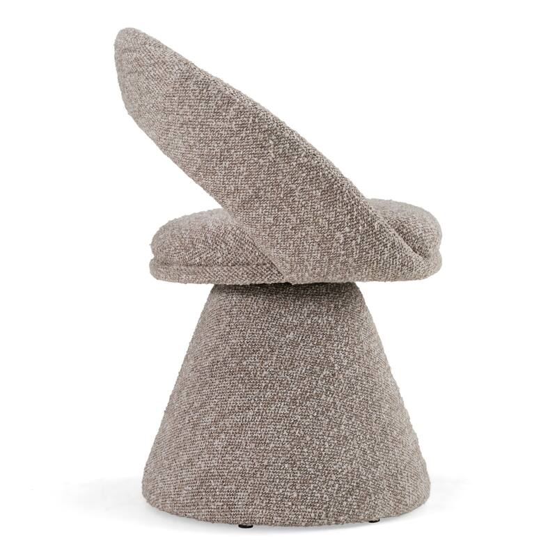 Modrest Wiles Modern Grey Fabric Swivel Dining Chair