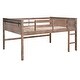 preview thumbnail 12 of 13, Twin Size Low Loft Bed with Hanging Clothes Racks for Boys Girls, Concise Wood Kids Bed Frame(No Box Spring Needed), Brown