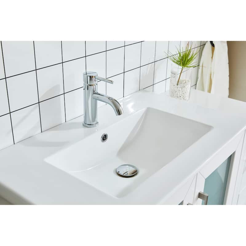 Vanity Art 72" Double Sink Bathroom Vanity Set 7 Dove-Tailed Drawers, 2 Cabinets, 2 Shelves, Soft-Closing Doors with Free Mirror