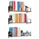 preview thumbnail 1 of 4, Wallniture Toledo 24" Wood Floating Shelves, Rustic Floating Bookshelf Set of 3, Black Bracket