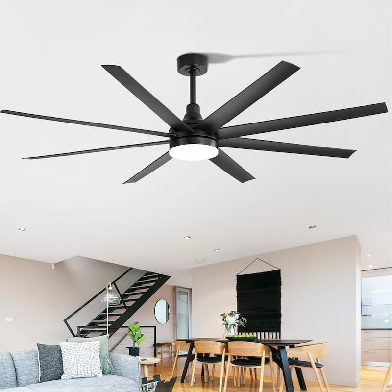72" Large Ceiling Fans with LED Light Remote Control-8 Blade - 72 Inch