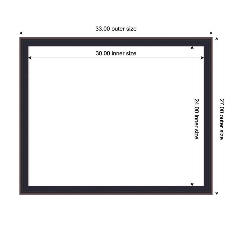 Havana Black Bronze Framed Dry Erase Magnetic Board - 33 x 27 in