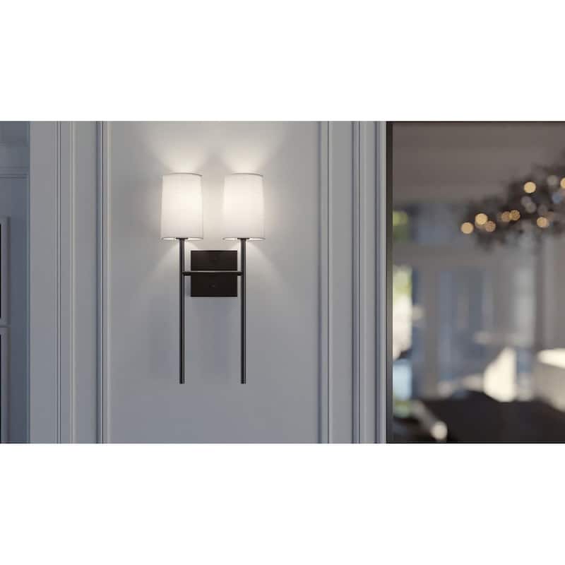 AFX Rose LED Sconce - Black - 2-Light