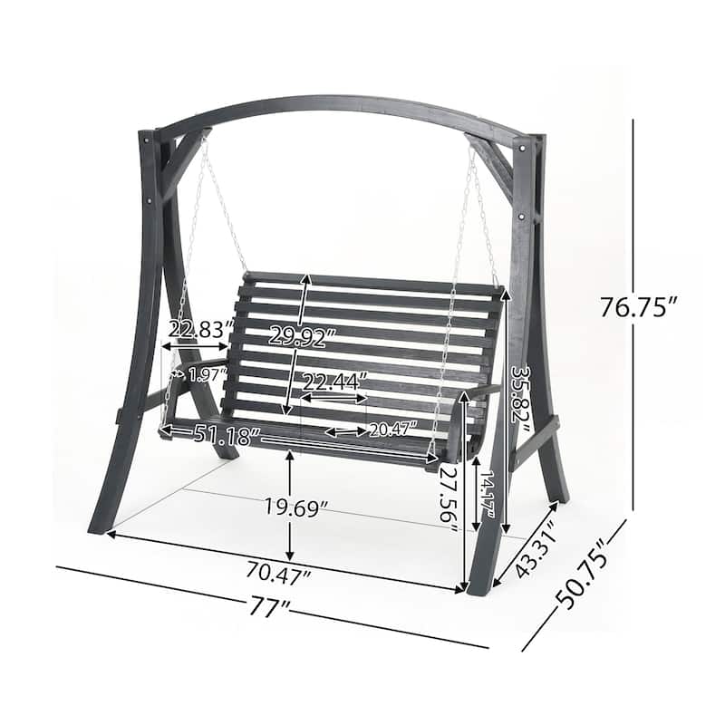 Larch Wood Swinging Loveseat