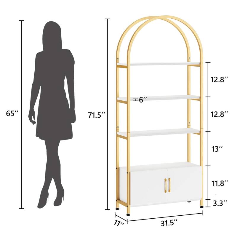 71.5 Inch Tall Bookshelf with Door
