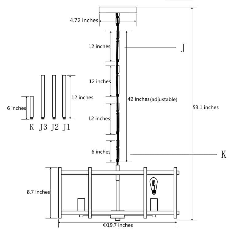 Maxax 6 - Light Unique Drum Chandelier