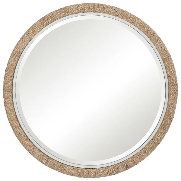 slide 2 of 6, Uttermost Carbet Round Rope Mirror