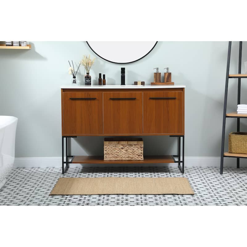 Tide 36 - 48 Inch Single Bathroom Vanity - Teak - 48 Inches