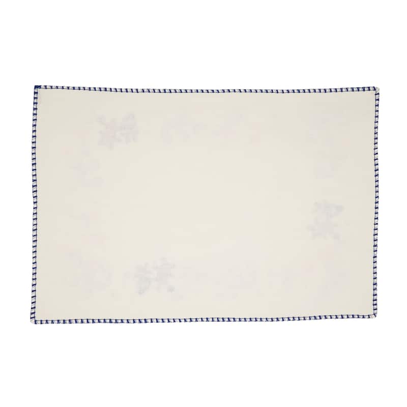 Coastal Starfish & Shell Cotton Placemats (Set of 4) - Nautical Sea Life Border for Dining, Beach-Inspired, 13"x19"