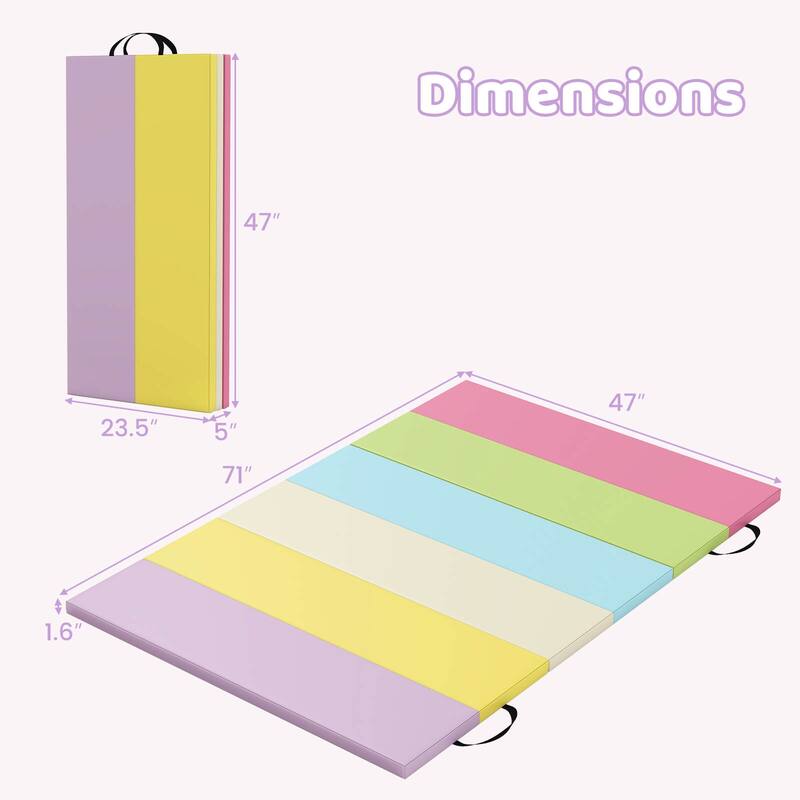 Costway Tri-Folding Gymnastics Mat 6' x 4' Tumbling Mat for Kids with - See Details