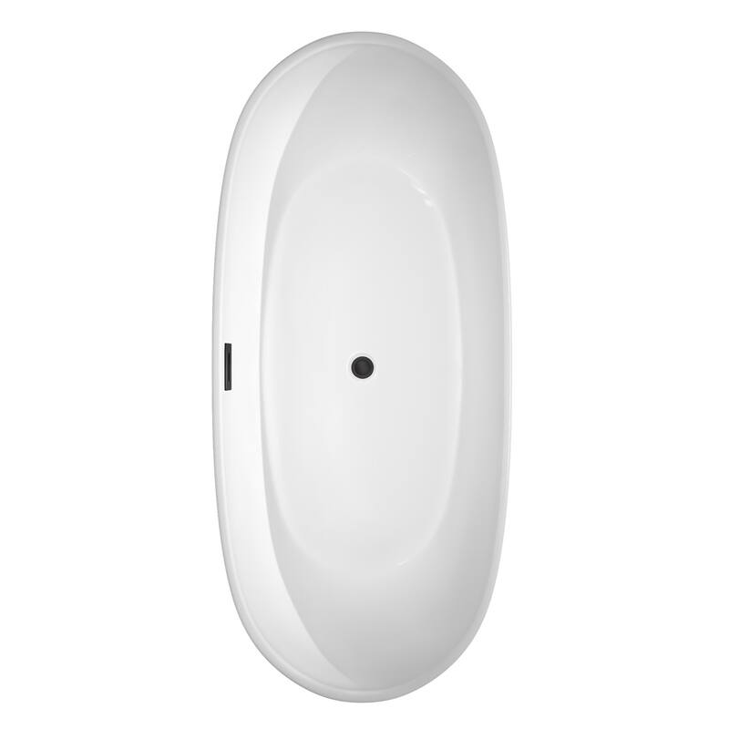 Wyndham Collection Rebecca 70" Free Standing Acrylic Soaking Tub with