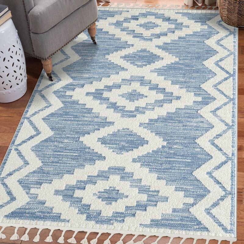 Luxe Weavers South Western Geometric Diamond Area Rug, Indoor Fringe Carpet