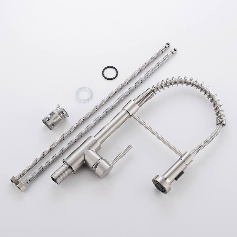 Commercial Kitchen Faucet with Pull Down Sprayer, Single Handle Single Lever Kitchen Sink Faucet