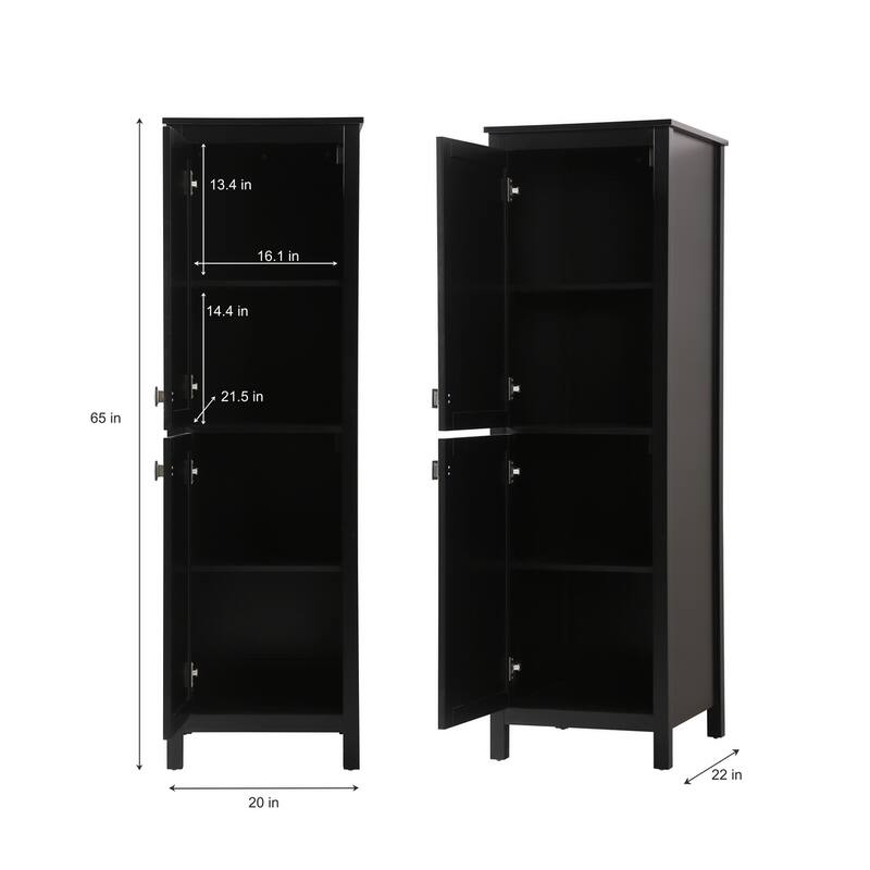 Indigo Home 20 Inch Bathroom Linen Storage Freestanding Cabinet - 20 x 22