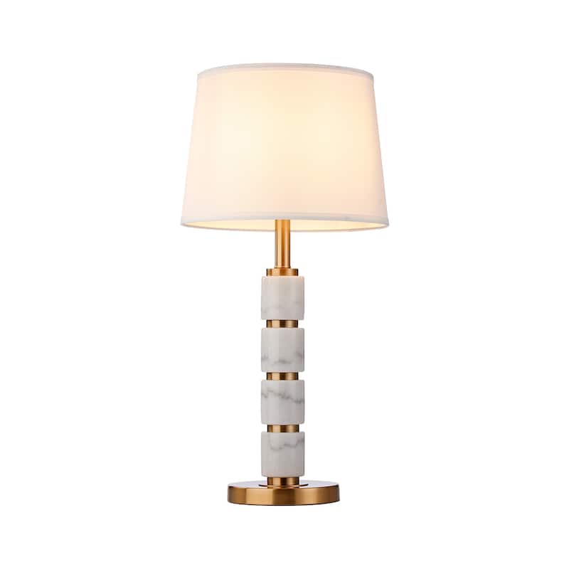 Gold Metal Alabaster Stone Table Lamp Accent Buffet Bedside Lamp