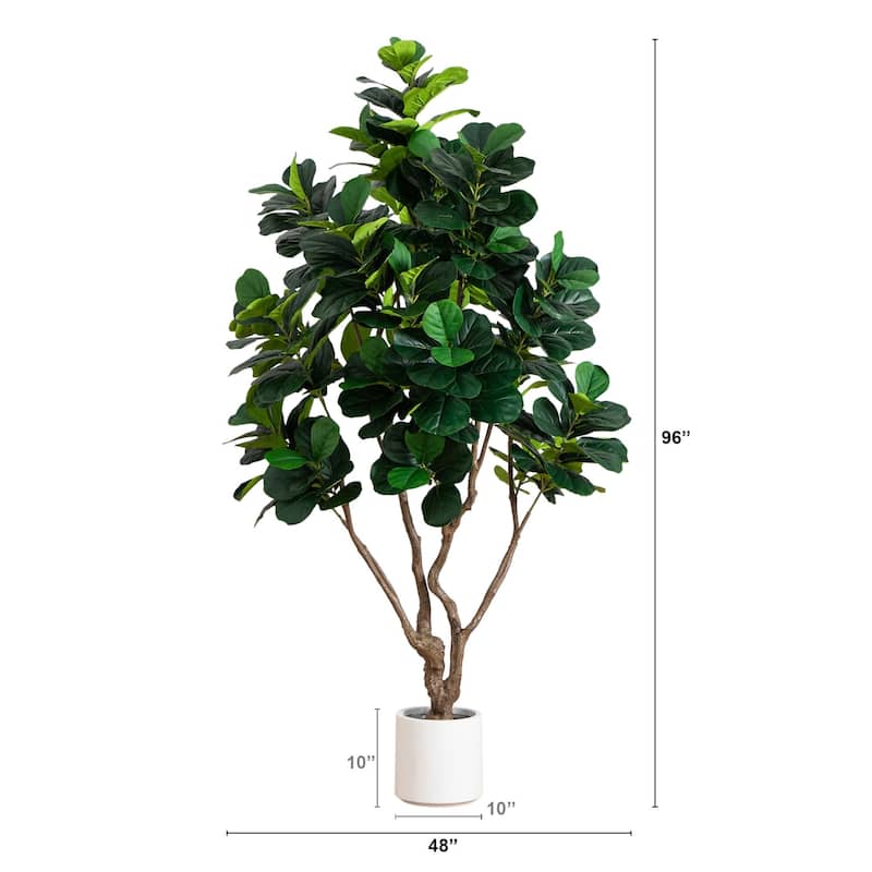 Potted Fiddle Leaf Artificial Tree - 8' - Unlit