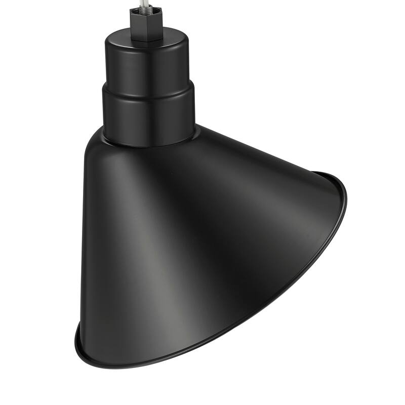R Series 1-Light Angle Shade - Satin Black - 12