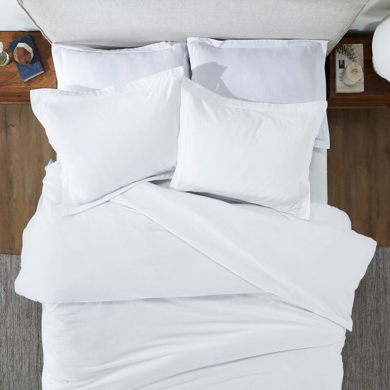 Superior Classic Solid Flannel Cotton Duvet Cover Set