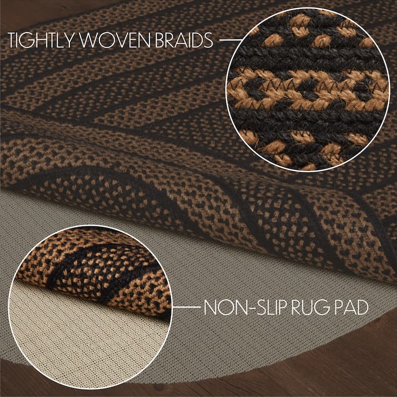 Farmhouse Jute Rug Oval w/ Pad 36x60 - 3' x 5' Oval
