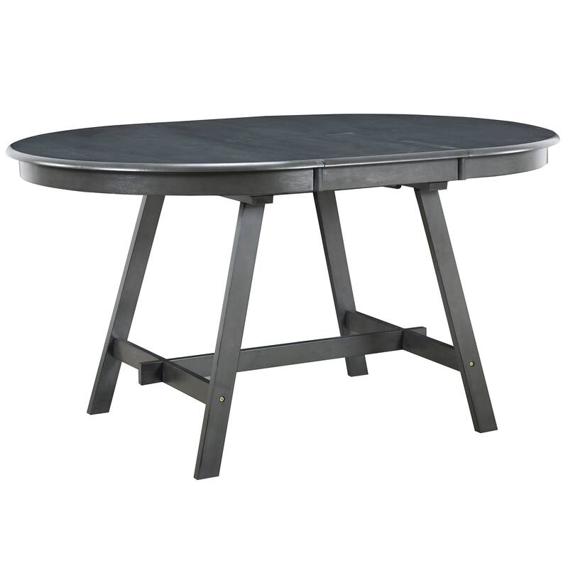 Wood Dining Table Extends From 41.4 " to 56.6", Round Dining Table with Hidden Flip Leaves, Kitchen Table with Rubber Wood Legs