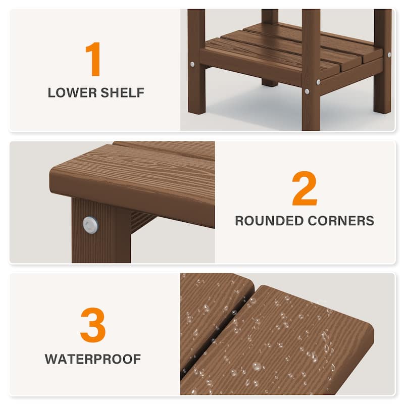 Outdoor HDPE Classic Double-Layer Adirondack Side Table