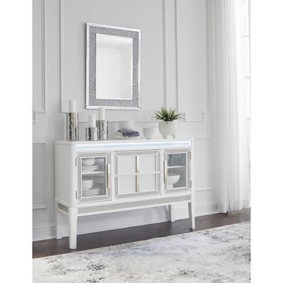 Signature Design by Ashley Chalanna White Dining Server - 56.25" W x 18.13" D x 38.5" H