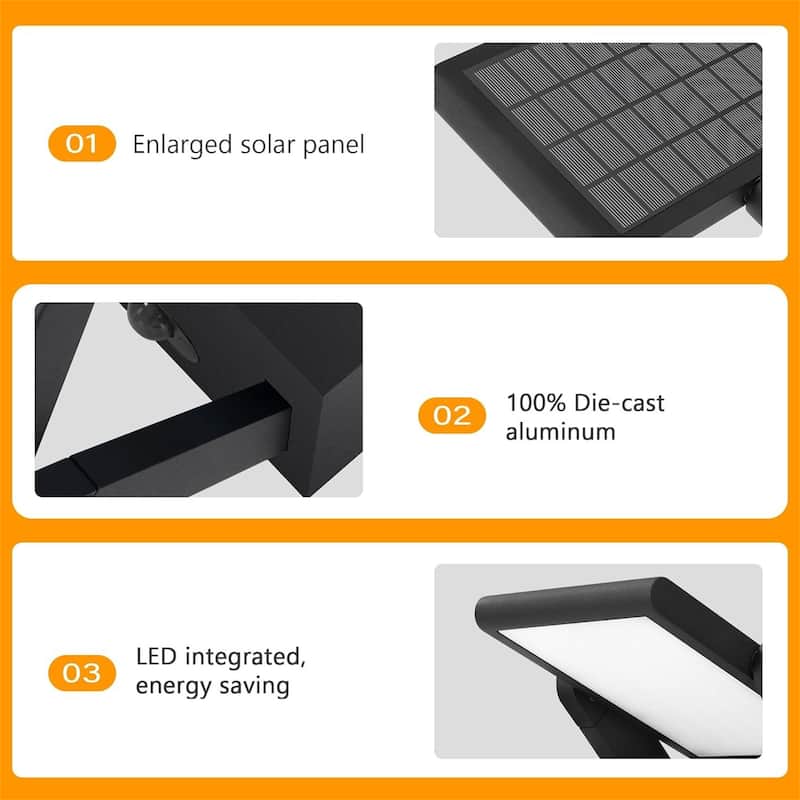 Solar Wall Lights Outdoor Motion Sensor Wall Sconce Dimmable Porch Lights