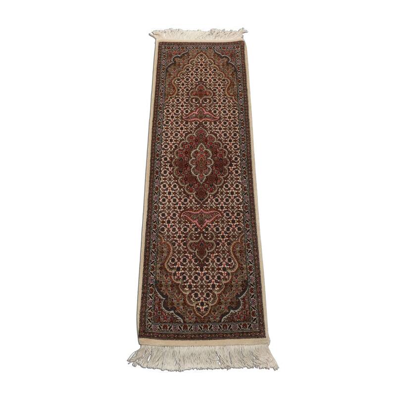 1'4''x4'1'' Runner Hand Knotted Wool Ivory Area Rug - 1' 4'' x 4' 1''