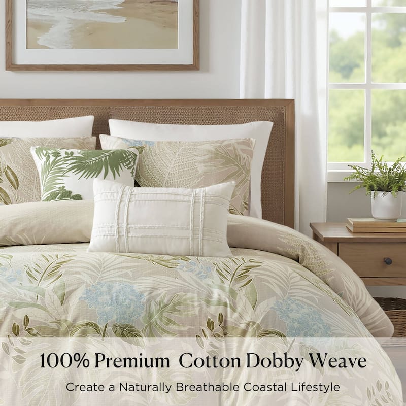 Harbor House Kiawah Island 6 Piece Oversized Cotton Comforter Set with Throw Pillow