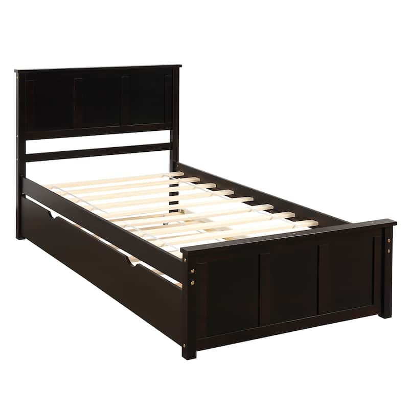 Merax Twin Size Platform Bed with Trundle