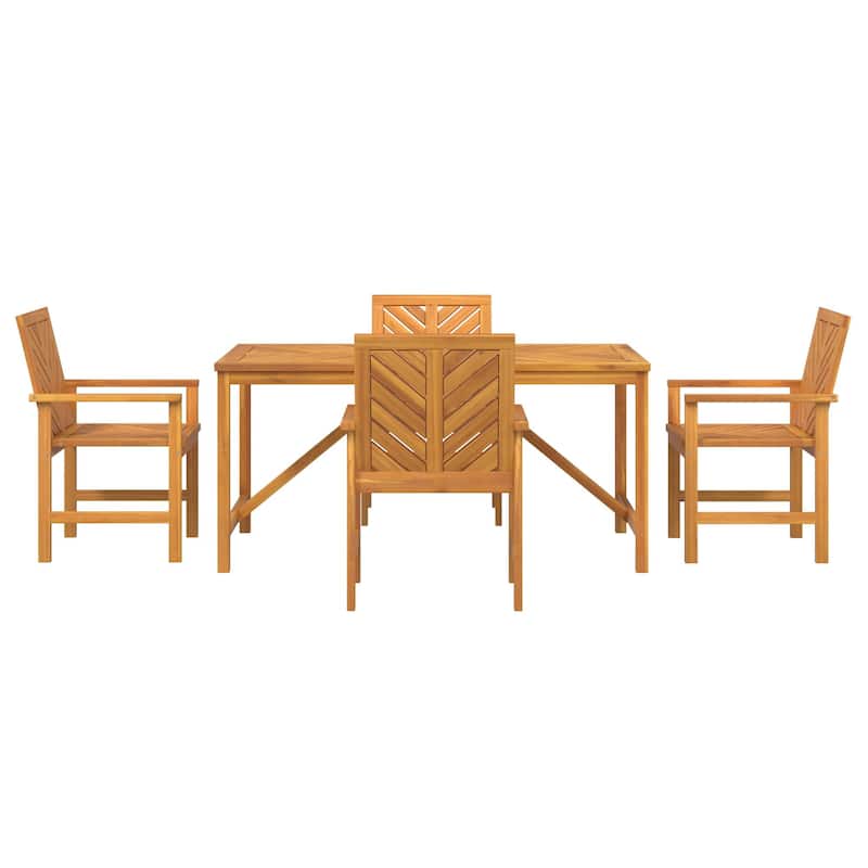 vidaXL 4 Piece Garden Dining Set Solid Wood Acacia - 23.2 x 24.6 x 35